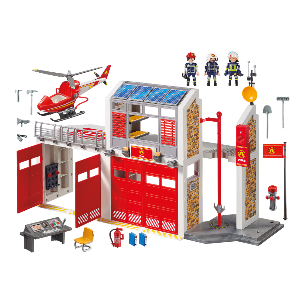 Playmobil 9462 Fire Station with Helicopter City Action