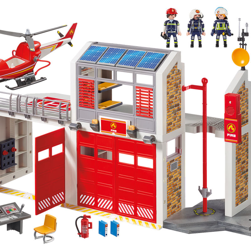 Playmobil 9462 Fire Station with Helicopter City Action