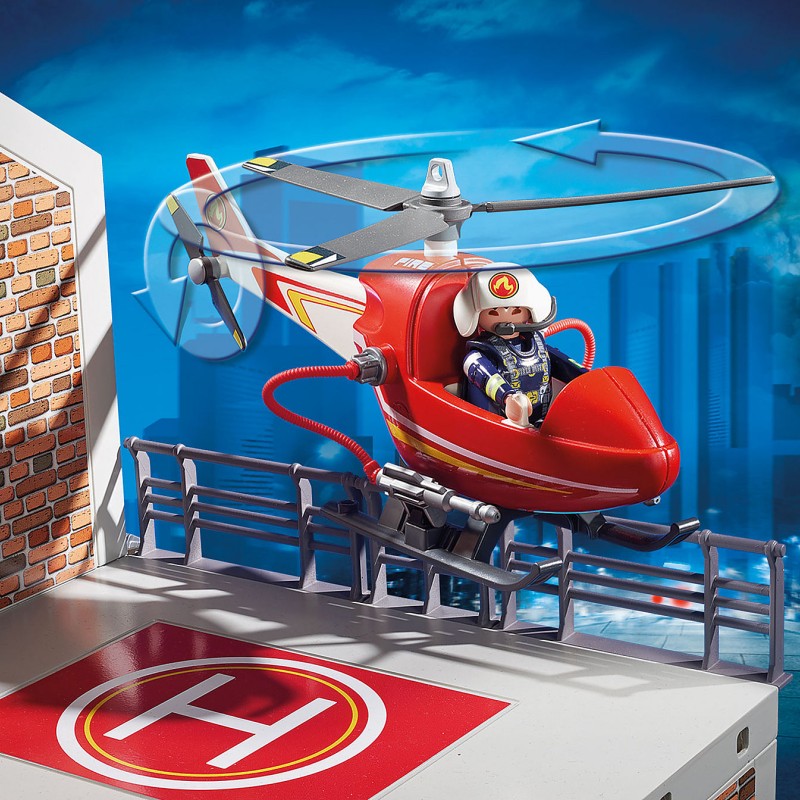Playmobil 9462 Fire Station with Helicopter City Action