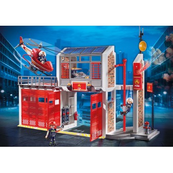 Playmobil 9462 Fire Station with Helicopter City Action