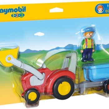Playmobil 6964 - Farm Tractor With Trailer - Playmobil 1.2.3