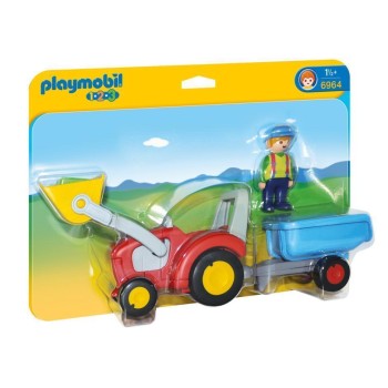 Playmobil 6964 - Farm Tractor With Trailer - Playmobil 1.2.3