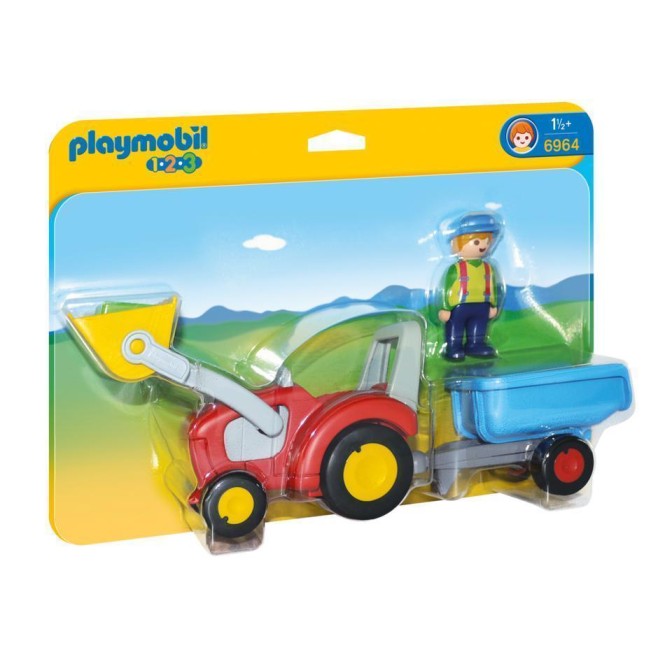 Playmobil 6964 - Farm Tractor With Trailer - Playmobil 1.2.3
