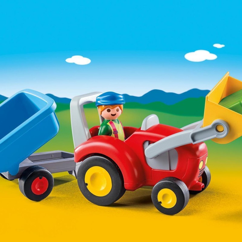 Playmobil 6964 - Farm Tractor With Trailer - Playmobil 1.2.3