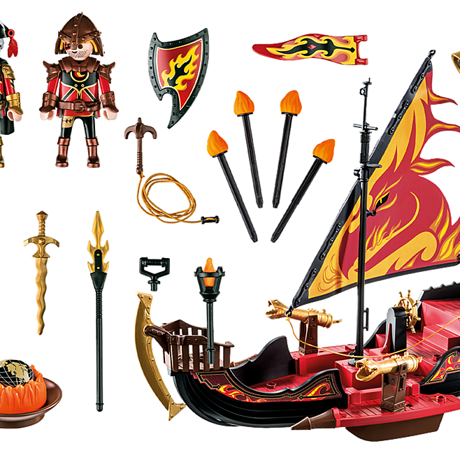 Playmobil 70641 - Burnhams Raiders Fire Ship Novelmore