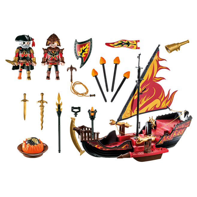 Playmobil 70641 - Burnhams Raiders Fire Ship Novelmore