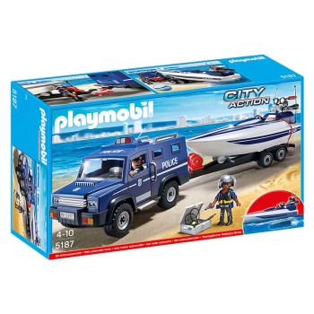 Playmobil 5187 - Police Truck with Speed Boat