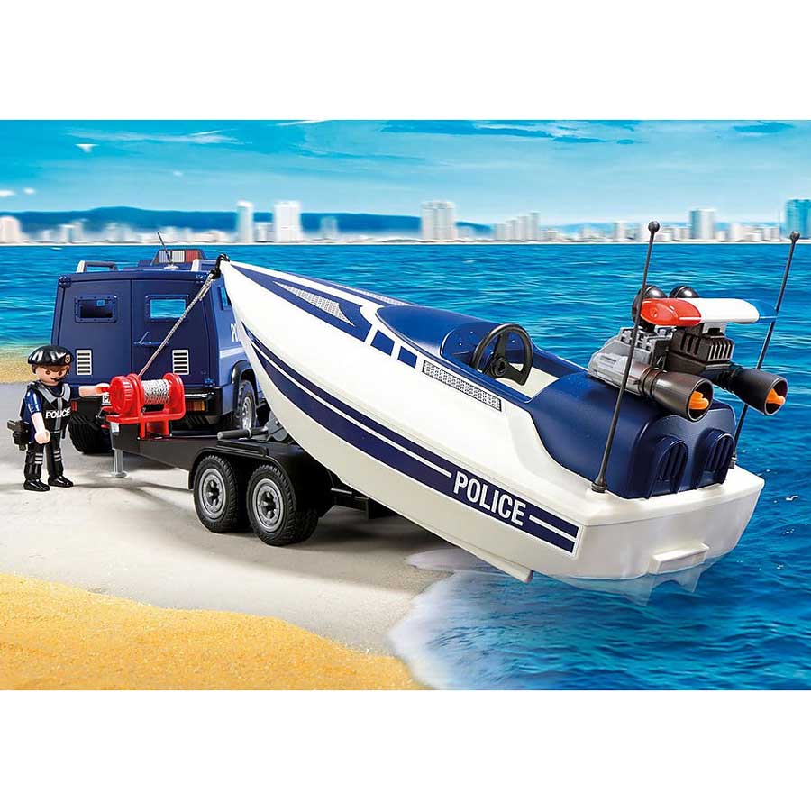 Playmobil 5187 - Police Truck with Speed Boat