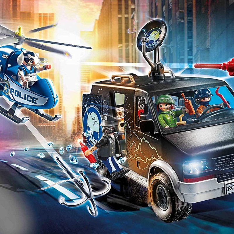 Playmobil 70575 - Helicopter Pursuit with Runaway Van