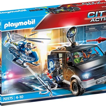 Playmobil 70575 - Helicopter Pursuit with Runaway Van