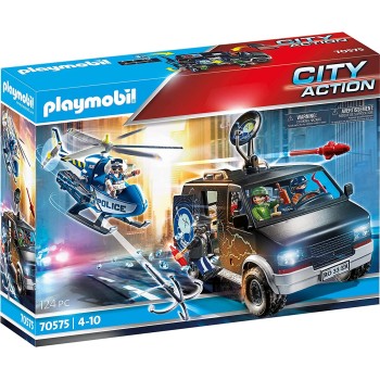 Playmobil 70575 - Helicopter Pursuit with Runaway Van
