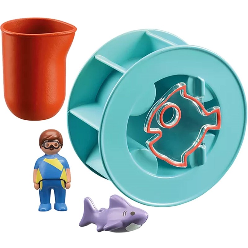 Playmobil 70636 - Water Wheel with Baby Shark - Playmobil 1.2.3 Aqua