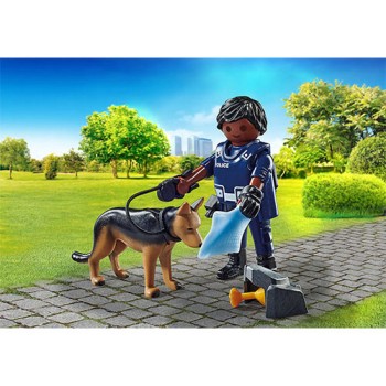 Playmobil 71162 - Police Man with Sniffer Dog  - Special Plus