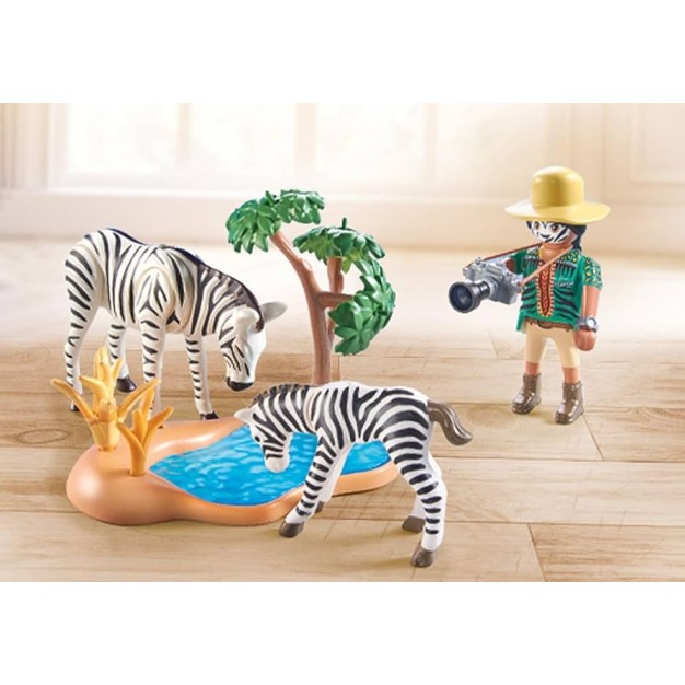 Playmobil 71295 - Wildlife Photographer with Zebras - Wiltopia