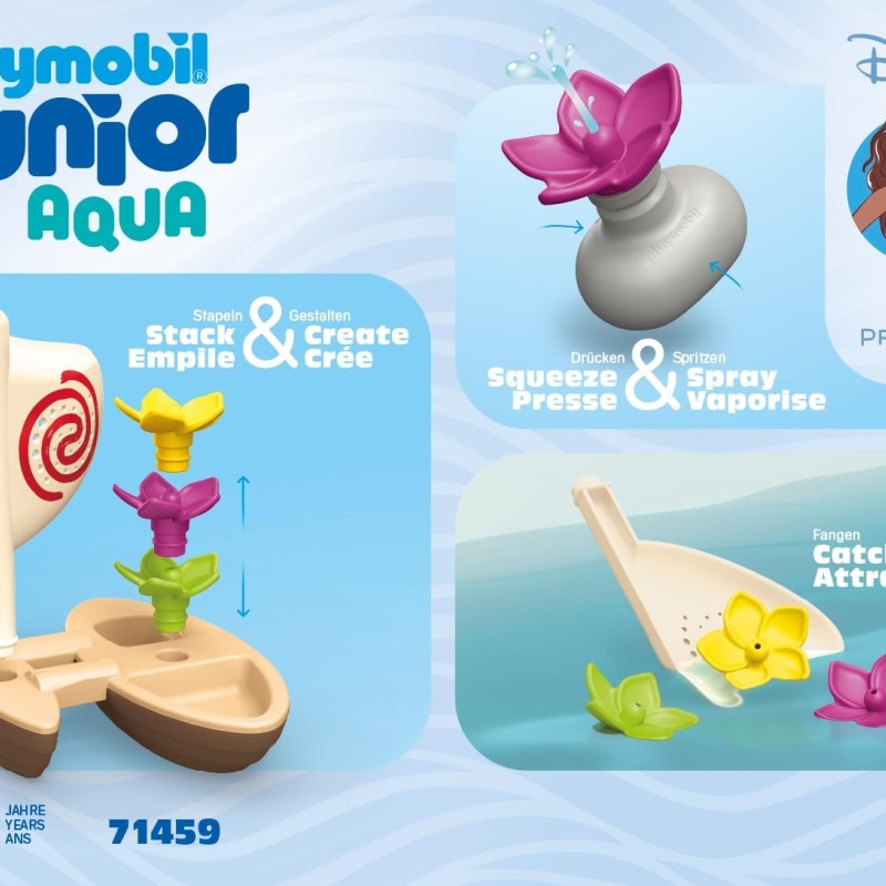 Playmobil 71459 - Moana's Sail Boat - Junior Aqua & Disney