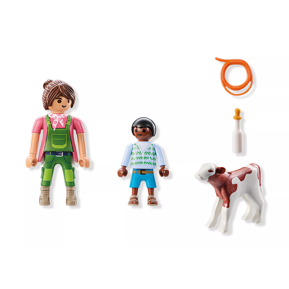 Playmobil 71803 - Farmer with Calf - Country