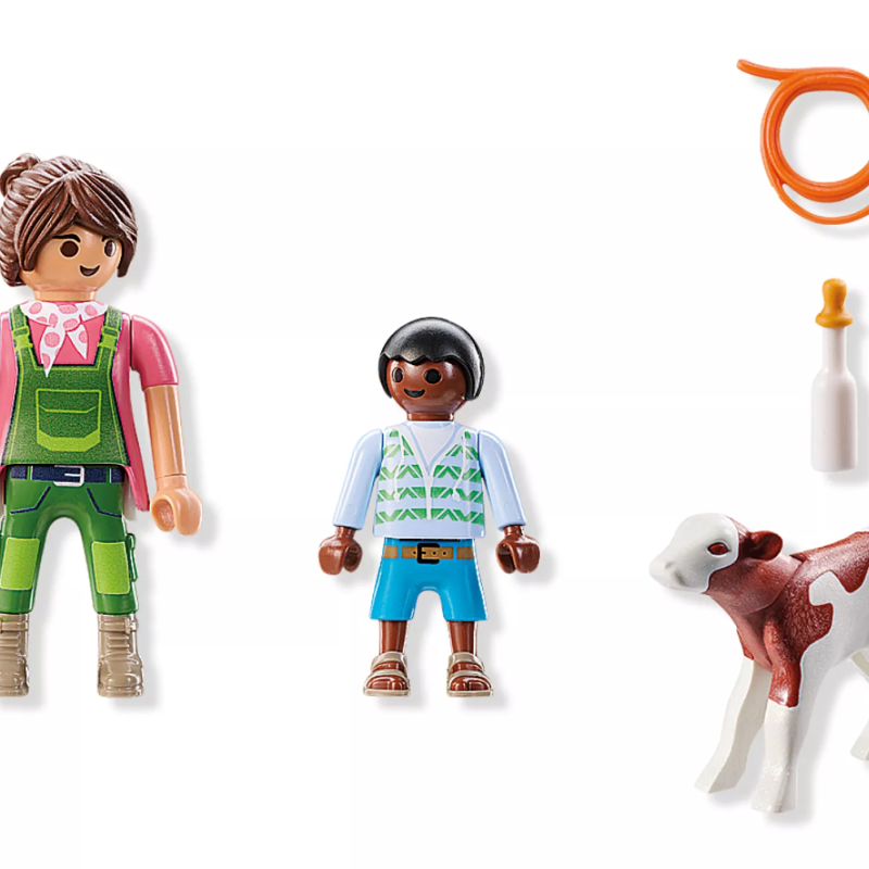 Playmobil 71803 - Farmer with Calf - Country