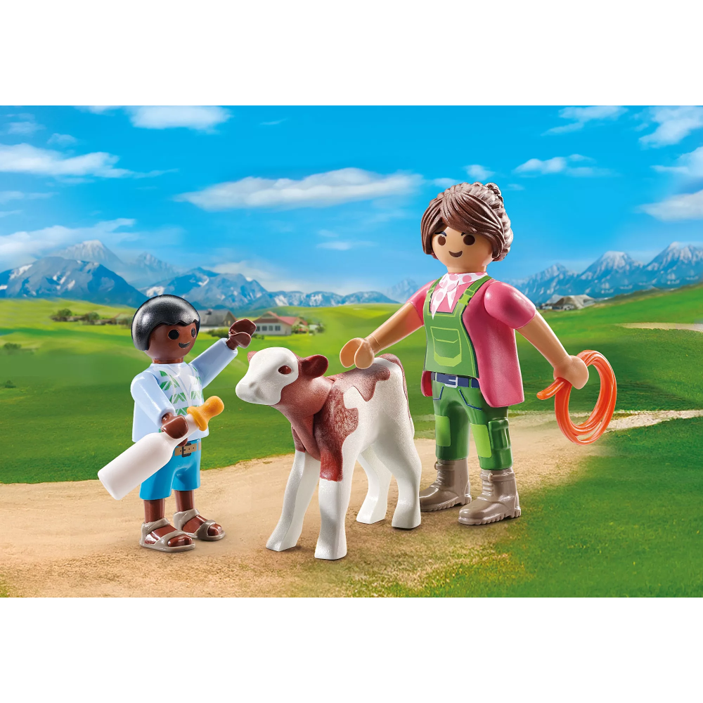 Playmobil 71803 - Farmer with Calf - Country