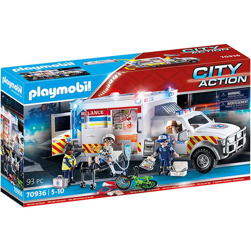 Playmobil 70936 - Rescue Ambulance with Lights and Sound - City Life