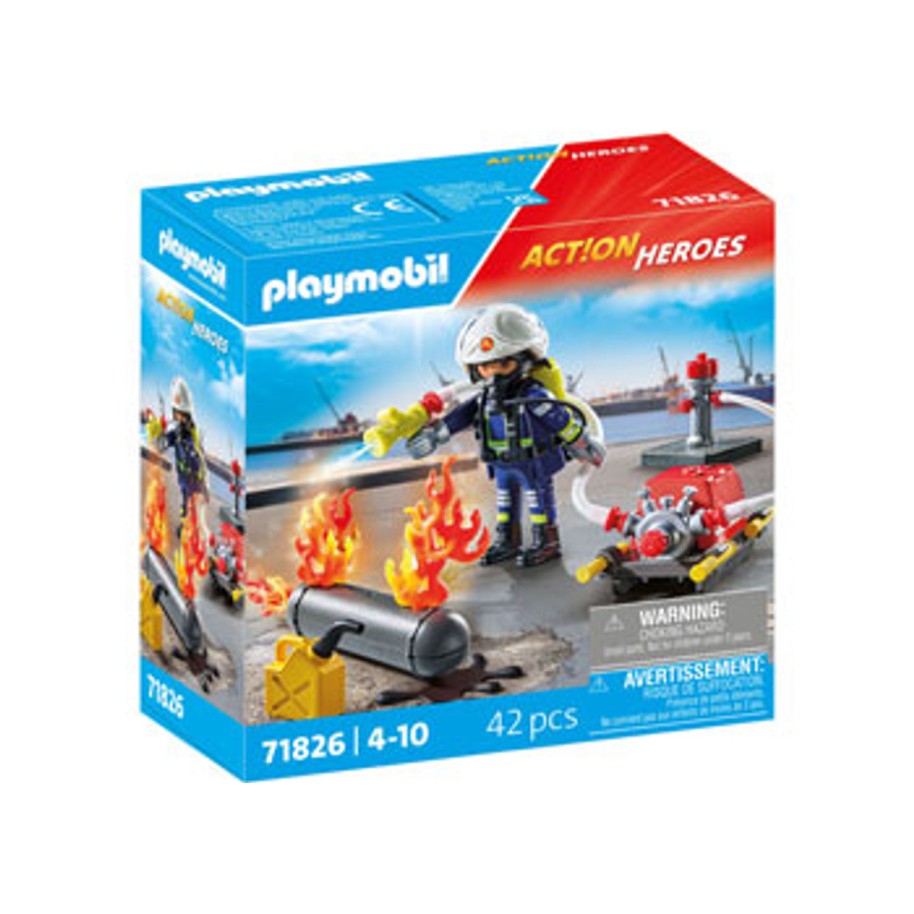 Playmobil 71826 - Firefighter with Water Pump