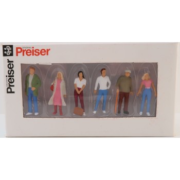 Preiser 68203 - Set of 6 Various Passers By Standing Figurines 1:50