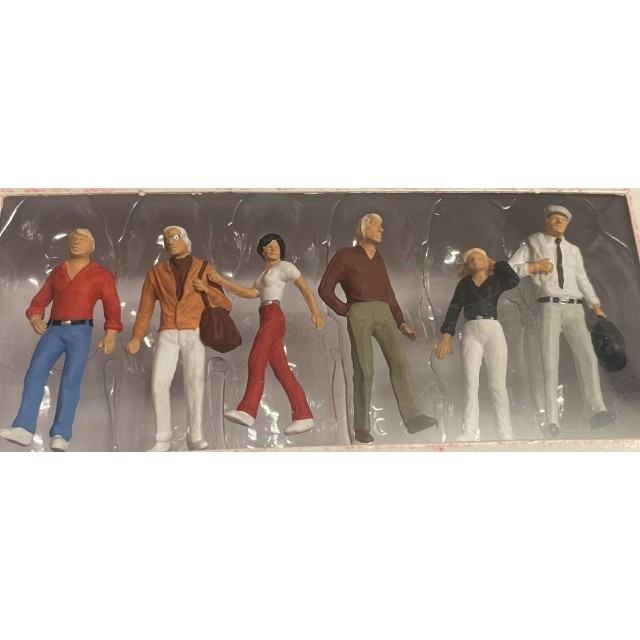 Preiser 68204 - Set of 6 Various Walking Passers By Standing Figurines 1:50