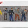 Preiser 68211 Set of 6 Construction Worker Figurines Scale 1:50 