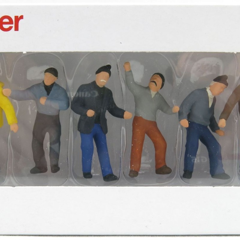 Preiser 68211 Set of 6 Construction Worker Figurines Scale 1:50 
