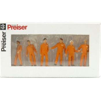 Preiser 68212 Set Of 6 Various Mechanics Construction Industrial Mining Orange 1:50 