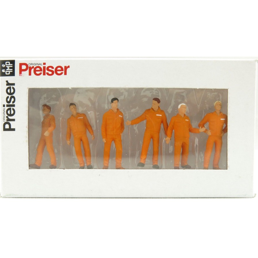 Preiser 68212 Set Of 6 Various Mechanics Construction Industrial Mining Orange 1:50 