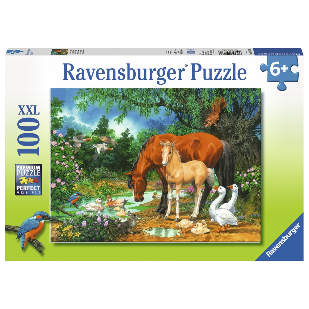 Ravensburger - Ponies at the Pond Puzzle - 100 pieces 
