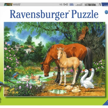 Ravensburger - Ponies at the Pond Puzzle - 100 pieces 