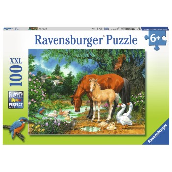 Ravensburger - Ponies at the Pond Puzzle - 100 pieces 