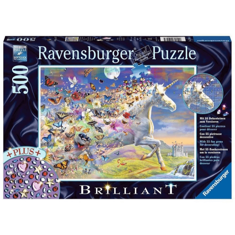 Ravensburger - Unicorn and Butterflies Puzzle - 500 pieces