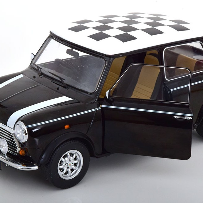 KK-Scale KKDC120055R - Mini Cooper RHD Checkered Black / White - Scale 1:12