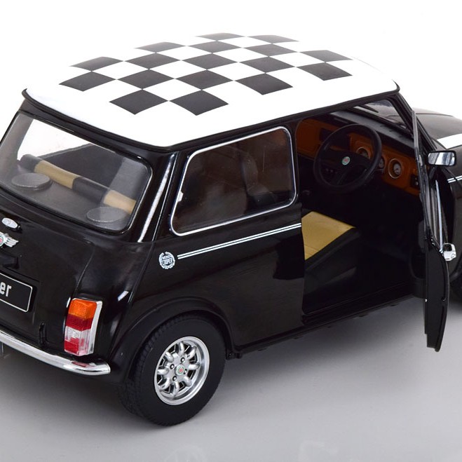KK-Scale KKDC120055R - Mini Cooper RHD Checkered Black / White - Scale 1:12