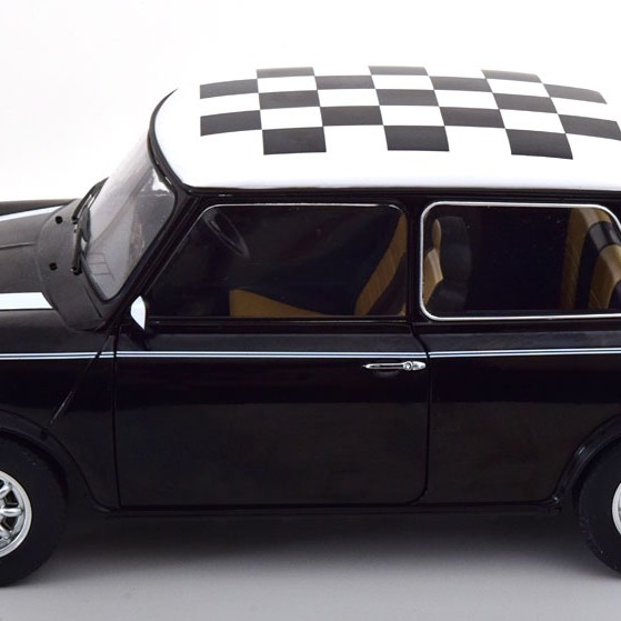 KK-Scale KKDC120055R - Mini Cooper RHD Checkered Black / White - Scale 1:12