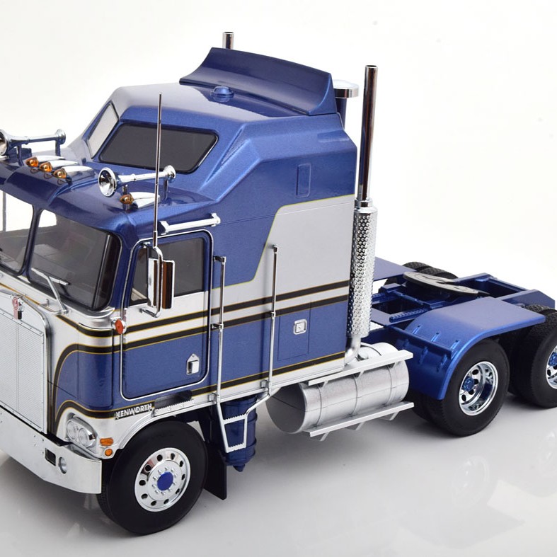 Road Kings RK180144 - 1976 Kenworth K100 Aerodyne Blue Metallic / Silver - Scale 1:18
