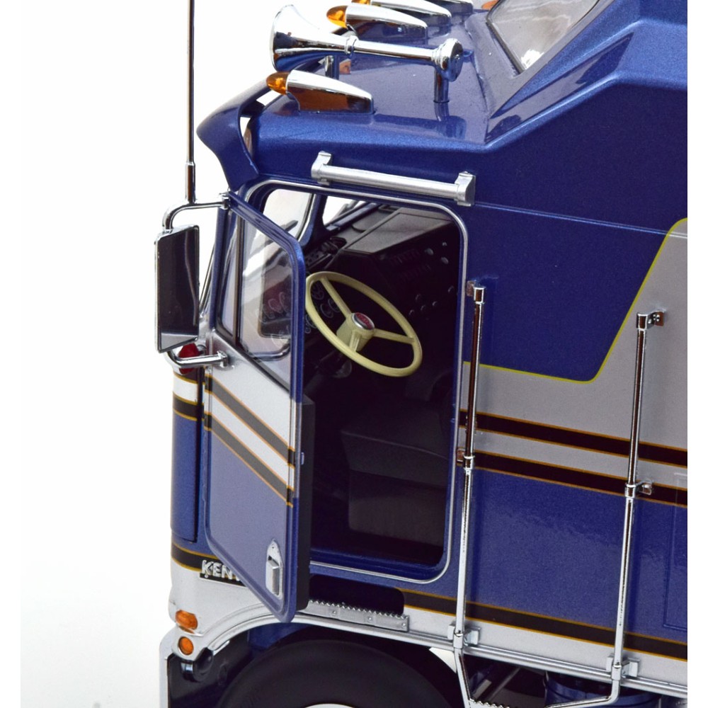 Road Kings RK180144 - 1976 Kenworth K100 Aerodyne Blue Metallic / Silver - Scale 1:18