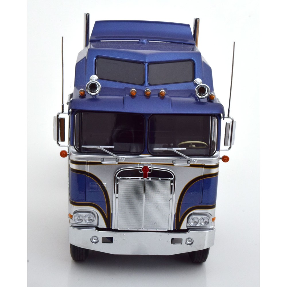 Road Kings RK180144 - 1976 Kenworth K100 Aerodyne Blue Metallic / Silver - Scale 1:18