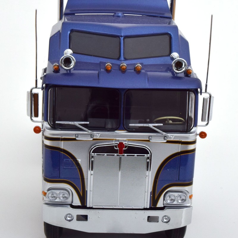 Road Kings RK180144 - 1976 Kenworth K100 Aerodyne Blue Metallic / Silver - Scale 1:18