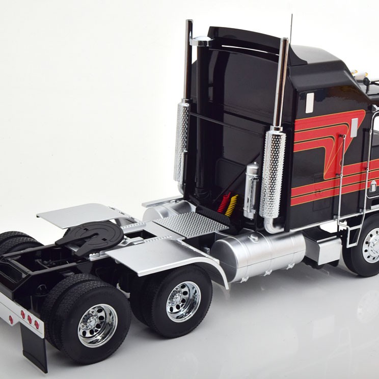 Road Kings RK180142 - 1976 Kenworth K100 Aerodyne Truck Black Red - Scale 1:18