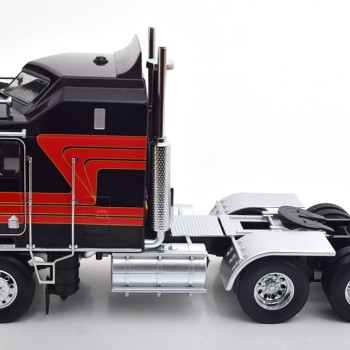 Road Kings RK180142 - 1976 Kenworth K100 Aerodyne Truck Black Red - Scale 1:18