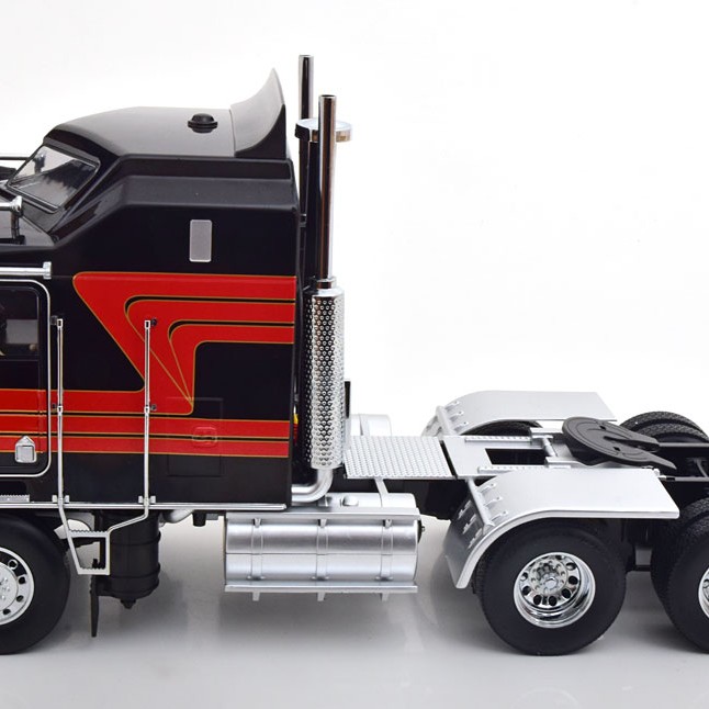 Road Kings RK180142 - 1976 Kenworth K100 Aerodyne Truck Black Red - Scale 1:18