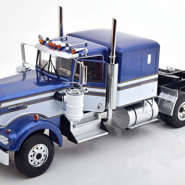 Road Kings RK180123 - Kenworth W900 Truck Prime Mover Blue Metallic / White - Scale 1:18