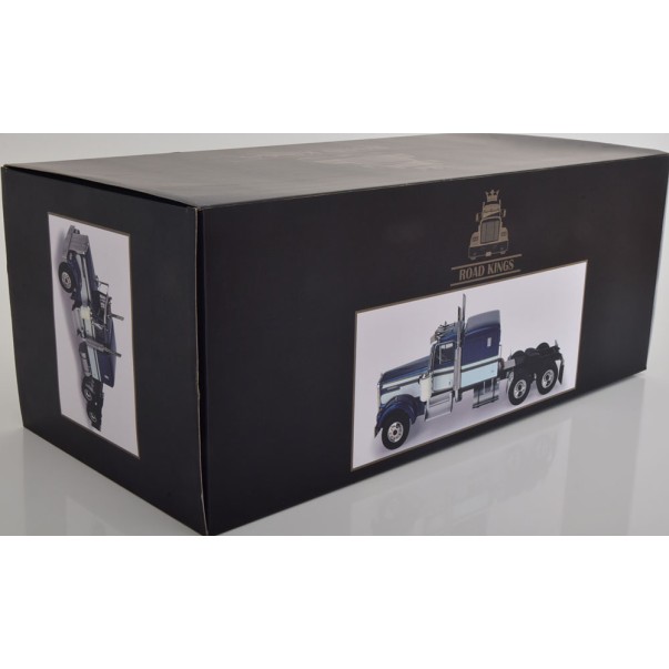 Road Kings RK180123 - Kenworth W900 Truck Prime Mover Blue Metallic / White - Scale 1:18