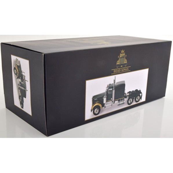 Road Kings RK180124 - Kenworth W900 Truck Prime Mover Dark Green Metallic / Gold - Scale 1:18