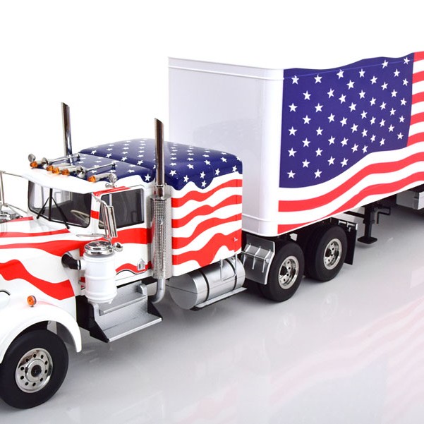 Road Kings RK180125 - Kenworth W900 6x4 Truck Stars & Stripes American Flag - Scale 1:18
