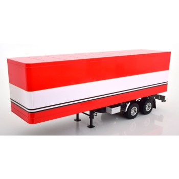 Road Kings RK180160 - 2 axle Semi Box Trailer Red & White - BJ McKay - BJ and the Bear Design - Scale 1:18