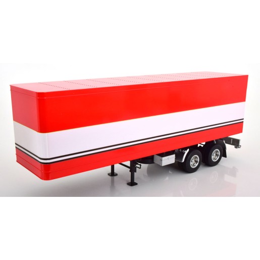 Road Kings RK180160 - 2 axle Semi Box Trailer Red & White - BJ McKay - BJ and the Bear Design - Scale 1:18
